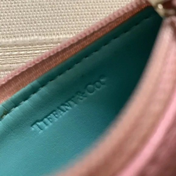 Tiffany & Co. Pink Leather Card Case with Key Ring EUC - Picture 5 of 7